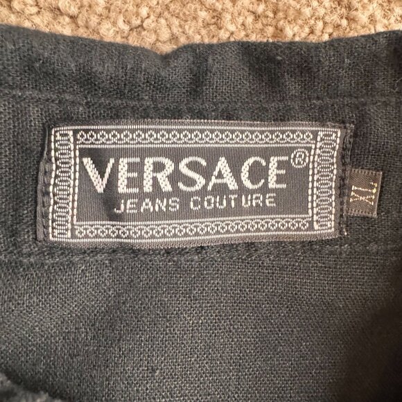 Versace Jeans Couture Western Dress‎ Shirt Mens XL Black Snap Button Up - Picture 5 of 8